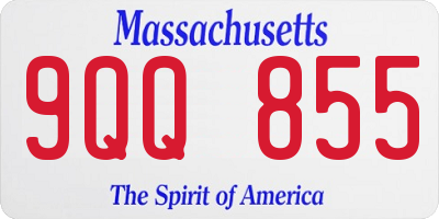 MA license plate 9QQ855