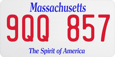 MA license plate 9QQ857