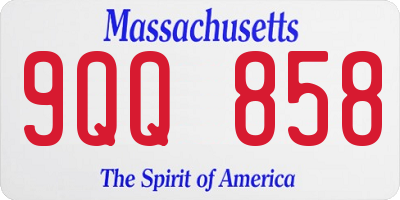 MA license plate 9QQ858