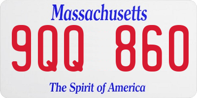 MA license plate 9QQ860