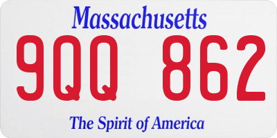 MA license plate 9QQ862