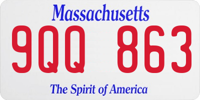 MA license plate 9QQ863