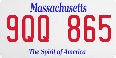 MA license plate 9QQ865