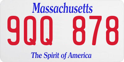 MA license plate 9QQ878