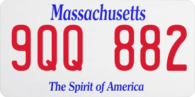 MA license plate 9QQ882