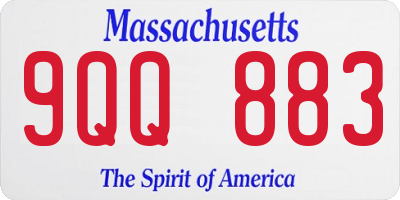 MA license plate 9QQ883
