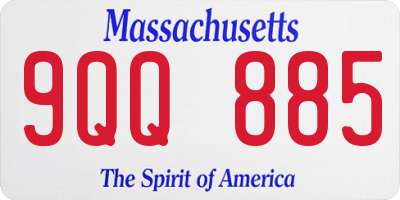 MA license plate 9QQ885