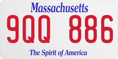 MA license plate 9QQ886