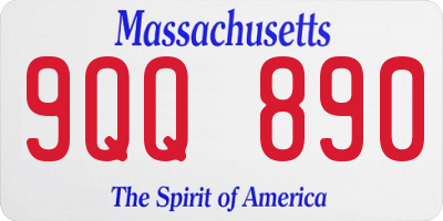 MA license plate 9QQ890