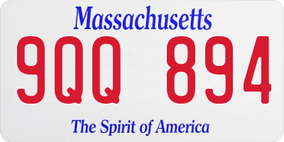 MA license plate 9QQ894