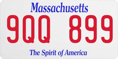 MA license plate 9QQ899