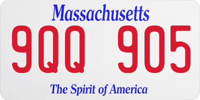 MA license plate 9QQ905