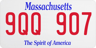MA license plate 9QQ907