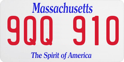 MA license plate 9QQ910