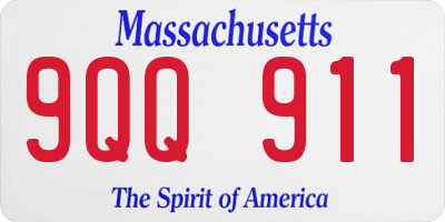 MA license plate 9QQ911