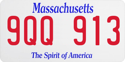 MA license plate 9QQ913