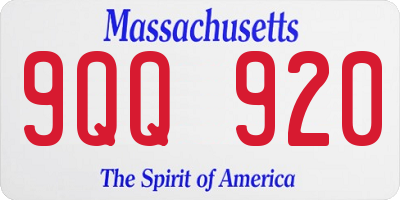 MA license plate 9QQ920
