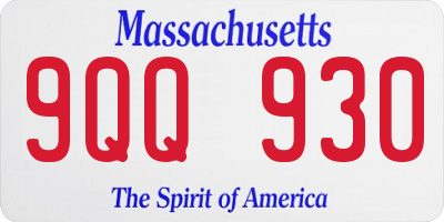 MA license plate 9QQ930