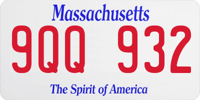 MA license plate 9QQ932