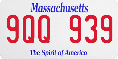 MA license plate 9QQ939
