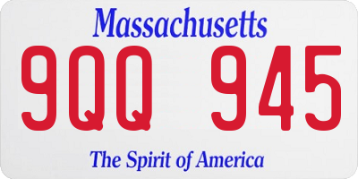 MA license plate 9QQ945