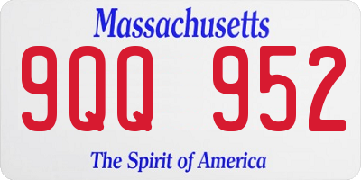 MA license plate 9QQ952