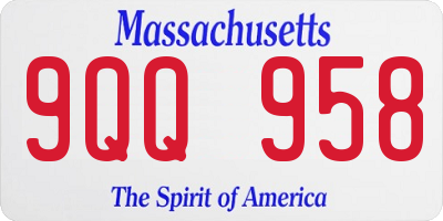 MA license plate 9QQ958