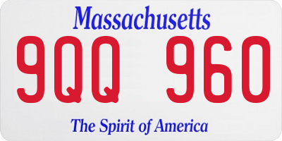 MA license plate 9QQ960