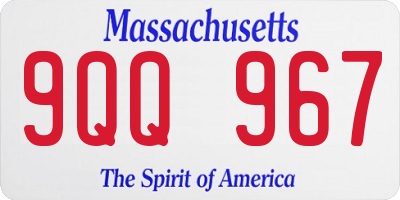 MA license plate 9QQ967