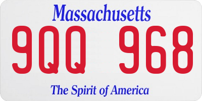 MA license plate 9QQ968