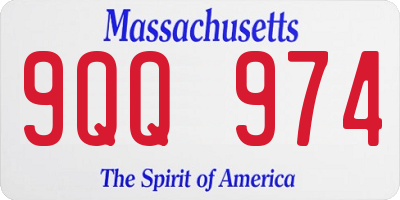 MA license plate 9QQ974
