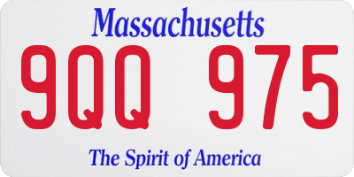 MA license plate 9QQ975