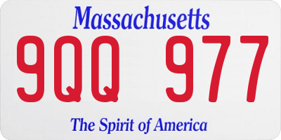 MA license plate 9QQ977