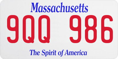 MA license plate 9QQ986