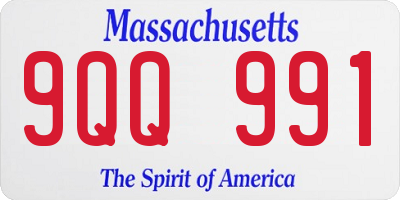 MA license plate 9QQ991