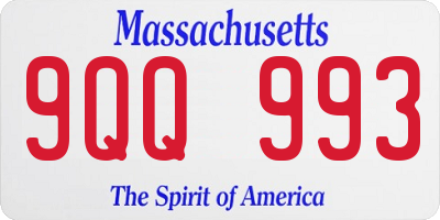 MA license plate 9QQ993