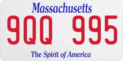 MA license plate 9QQ995