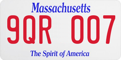 MA license plate 9QR007