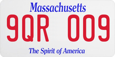 MA license plate 9QR009
