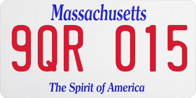 MA license plate 9QR015
