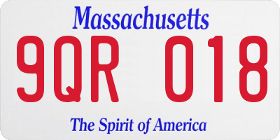 MA license plate 9QR018