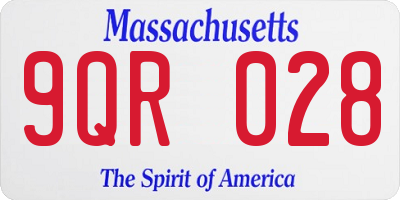 MA license plate 9QR028