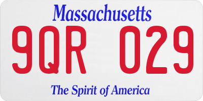 MA license plate 9QR029