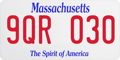 MA license plate 9QR030