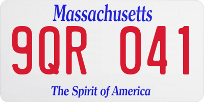 MA license plate 9QR041