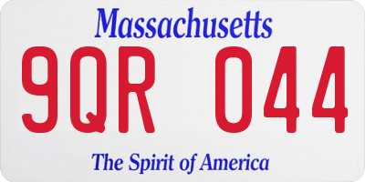 MA license plate 9QR044