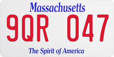 MA license plate 9QR047