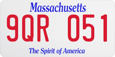MA license plate 9QR051