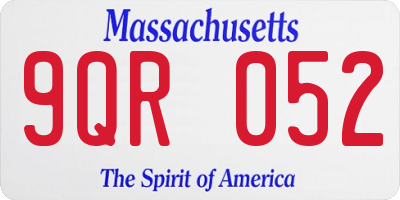 MA license plate 9QR052