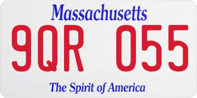 MA license plate 9QR055